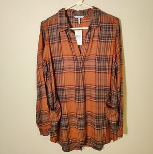 Pullover plaid tunic top